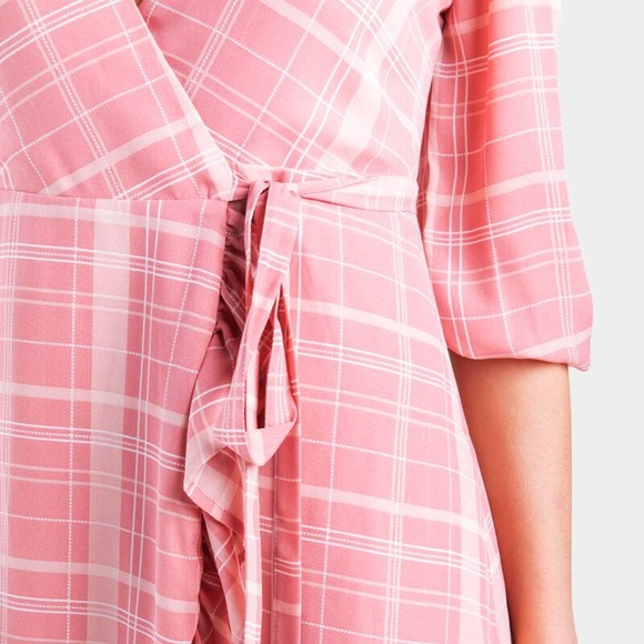 NWT Leticia Plaid Wrap Dress - Picture 4 of 12